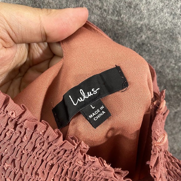 Lulus Mini Dress Large Marsala Pink Halter Ruched Sleeveless Place and Time - Picture 11 of 14